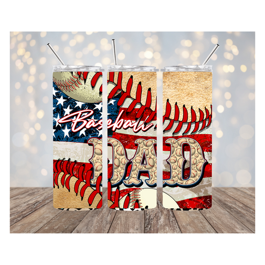 Baseball Dad American Flag