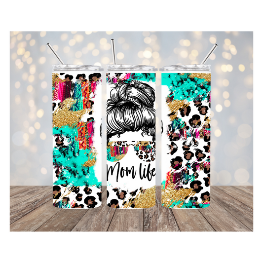 Mom Life Leopard Serape Messy Bun